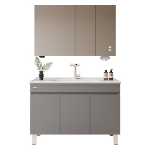 欧派落地式浴室柜组合卫生间陶瓷一体盆洗漱台落地柜洗手台洗脸盆