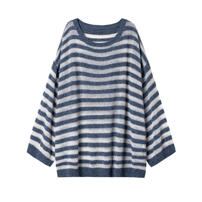 322WORKHOUSE羊毛廓形条纹针织衫