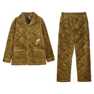 安之伴【巨保暖】三层加厚夹棉情侣睡衣冬季珊瑚绒开衫男女家居服