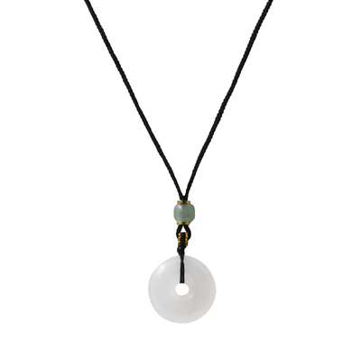 新中式天然白玉髓平安扣吊坠