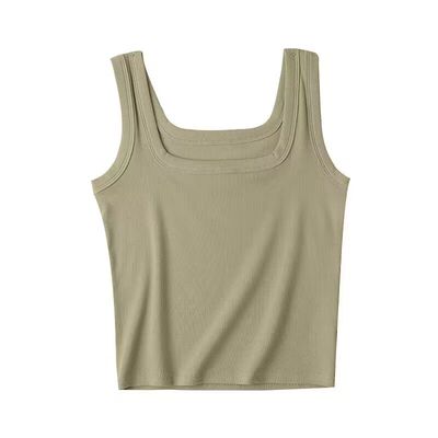 方领遮副乳防走光大码吊带背心