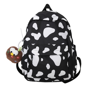 双肩包小号轻便逛街个性奶牛印花小书包儿童出游百搭小背包妈咪包