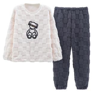 175-180CM高个子加长版170长腿冬季加厚珊瑚绒家居服女款睡衣套装