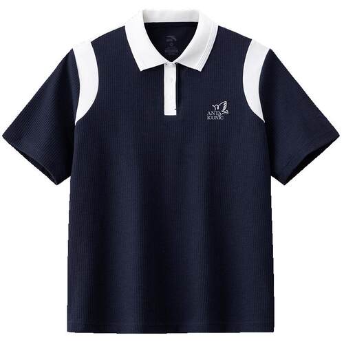 安踏学院风短袖POLO衫女装2026夏季新款撞色翻领t恤上衣162628120