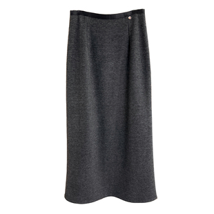 大Q货！简约高ji感！毛面绵羊毛后开叉半身裙女    C25678~JS