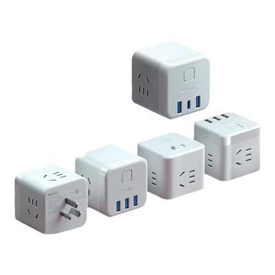 公牛多功能插座扩展魔方充电插排插线板一转三多孔转换器插头插板