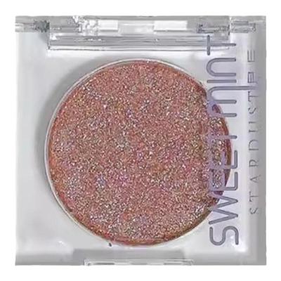 爆闪破碎牛郎！单色眼影截断提亮高光细闪金属感织女亮片金粉色茶