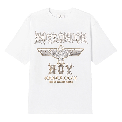 BOYLONDON时尚潮牌印花休闲凉感短袖夏季男女同款圆领T恤N01031