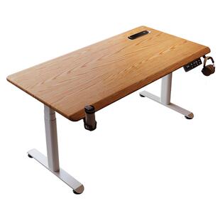 实木红橡木电动升降桌家用书桌电脑桌电竞桌子可升降工作台办公桌