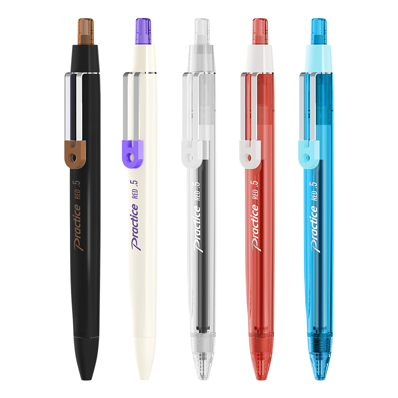 【新品】点石制笔巨能刷刷题笔双珠速干按动中性笔0.5mm简约高颜值考试签字黑红蓝顺滑大容量水性圆珠笔0205