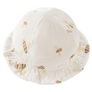 男女宝宝渔夫帽竹纤维纱布防晒遮阳帽夏季婴幼儿外出抑菌帽子凉感