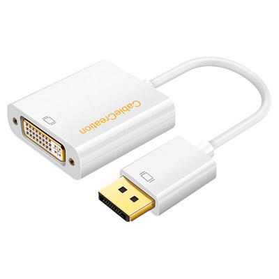 dp转dvi转换器主动式多屏拓展电脑显示器转接线高清1080P大displayport接口笔记本接电视投影仪显卡转接头