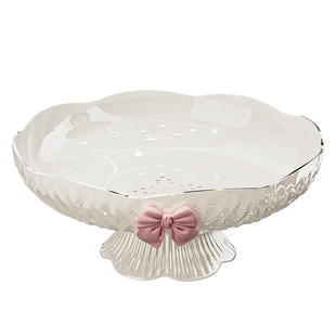 轻奢高档水果盘2025新款沥水篮客厅家用茶几干果盘糖果零食摆放盘