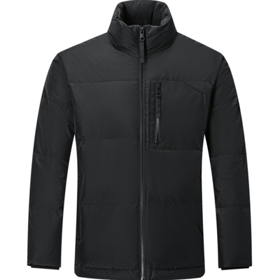 七匹狼立领净色暗格短款厚羽绒