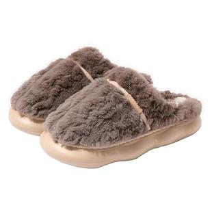 棉拖鞋男厚底防滑保暖室内居家用透气休闲舒适踩屎感冬季拖鞋男士