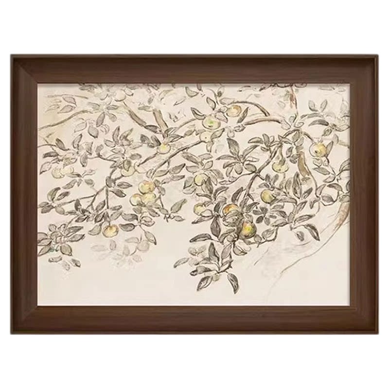 中古风苹果树电表箱挂画客厅玄关装饰画厨房高级感花卉电箱遮挡画