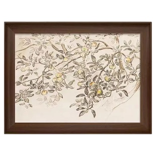 中古风苹果树电表箱挂画客厅玄关装饰画厨房高级感花卉电箱遮挡画