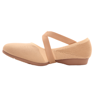 舞诺飞织教师舞蹈鞋女软底中低跟轻便广场舞鞋交谊舞不累脚跳舞鞋