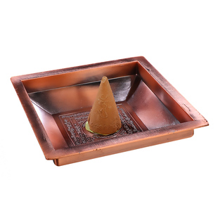 方形复古烟供盘藏香炉紫铜色塔香烟供食子烟供粉家用供佛烟供盘