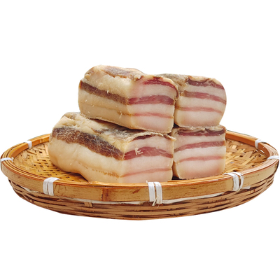 湖北农家土猪风干偏肥五花腊肉