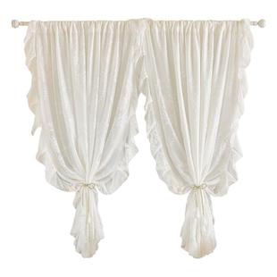 法式公主风蕾丝双层白色纱帘少女梦幻透光不透人门帘飘窗卧室窗帘