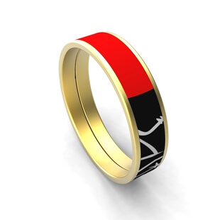 ZOMO原创设计红色珐琅彩手镯女士简约时尚个性手环首饰礼物送礼