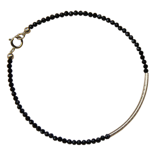 印度黑尖晶石散珠切面刻面盘珠黑水晶手链项链锁骨链串珠diy 散珠