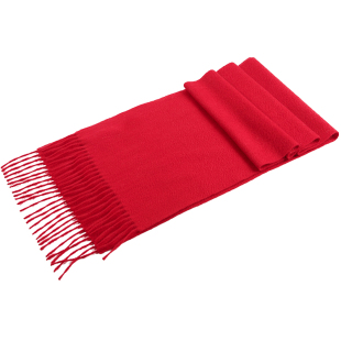 恒源祥纯羊绒围巾女2025秋冬时尚保暖围脖男士百搭大红色围巾披肩