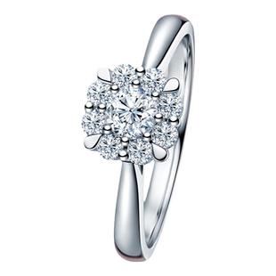 DRBELIEVE挚爱捧花求婚钻戒群镶钻石戒指铂金女戒镶嵌订婚WJ0065