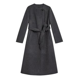 【桑蚕丝+山羊绒】YINER音儿女装冬季时尚羊毛双面毛呢大衣外套