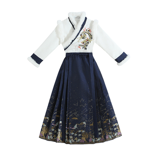 中国风男童汉服马面裙套装冬季2026新款加厚唐装儿童新年服冬装男