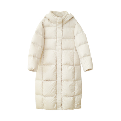 90鹅绒厚实抗寒过膝长款羽绒服