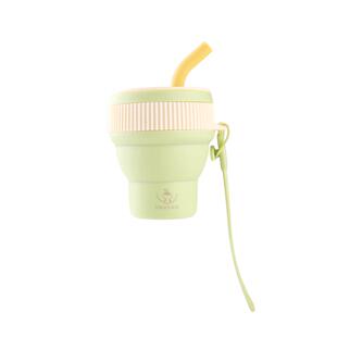 树可折叠水杯便携式食品级硅胶耐高温旅行吸管压缩漱口杯随身杯子