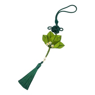 柚子叶手工缠花diy材料包挂件碌柚叶新车后视镜饰品送礼成品