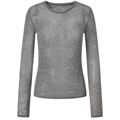 黑色细闪套头打底针织衫