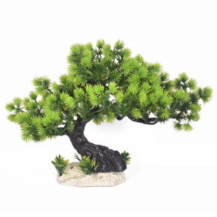 仿真迎客松桌面摆件装饰小松树绿植水草微型假山鱼缸造景招财酒店