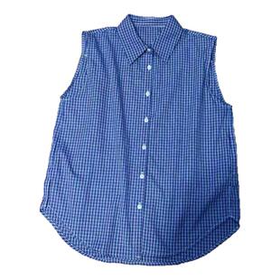 韩国官网 高支棉 叠搭伴侣无袖衬衫女衬衣背心打底马甲坎肩内搭