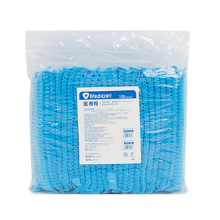 Medicom麦迪康医用帽医护专用一次性帽子防护品无纺布条形帽医疗