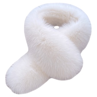 新款双面毛皮草狐狸毛围巾女冬季保暖獭兔毛围脖毛绒真毛毛领子