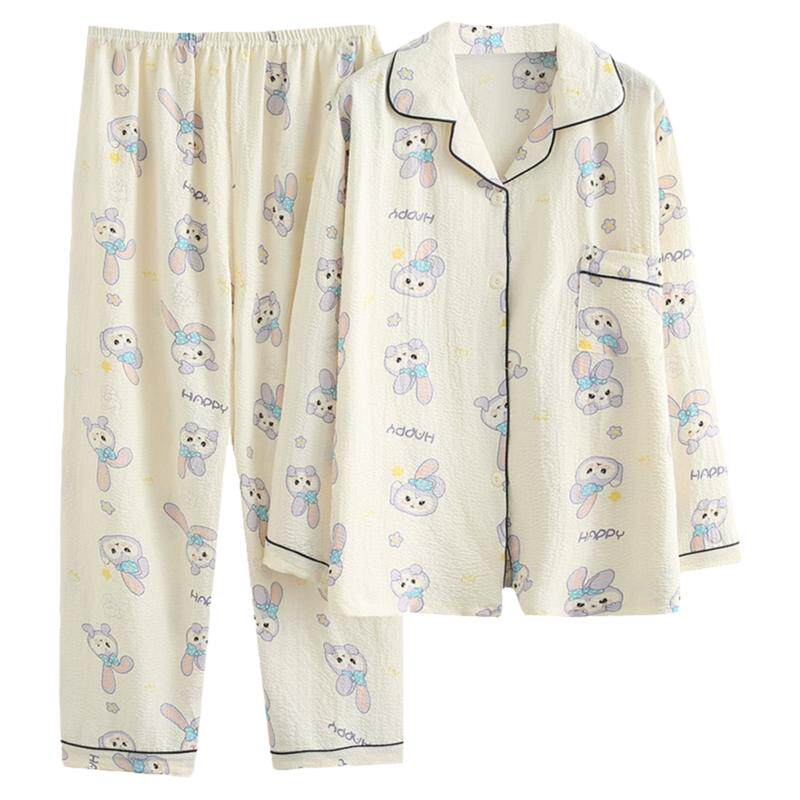 大码家居服女百搭开衫睡衣裤套装
