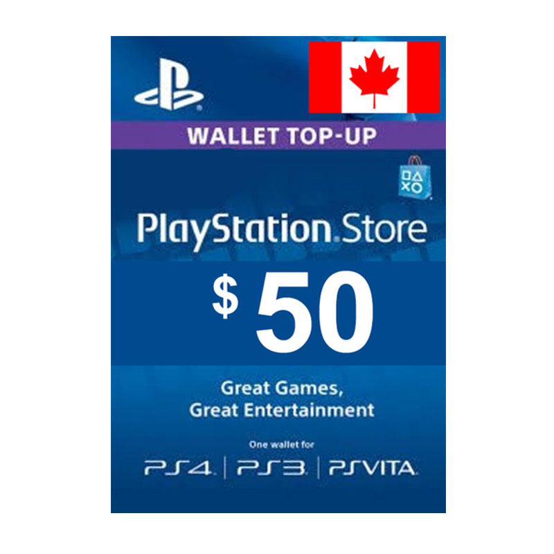 PlayStation Store Gift Card Canada加拿大PSN礼品卡50加币充值