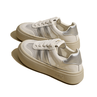 厚底爆款透气德训女鞋女款2026夏季新款小白休闲板鞋夏天夏款网面