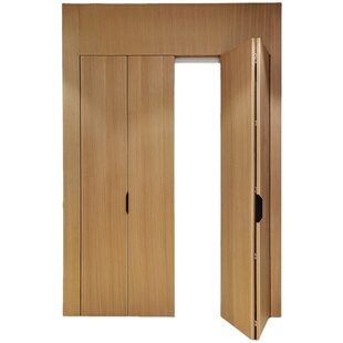 定制色实木质烤漆木饰面平板简约轻奢折叠门衣柜储物间衣帽间门