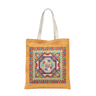 中国风敦煌飞天井藻莲花团龙禅意单肩手提包环保收纳袋博物馆国潮