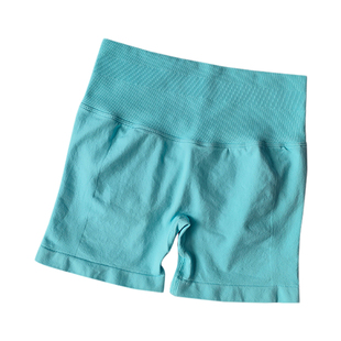 欧美高腰瑜伽裤健身裤女夏季高弹撸铁训练蜜桃臀提臀运动三分短裤