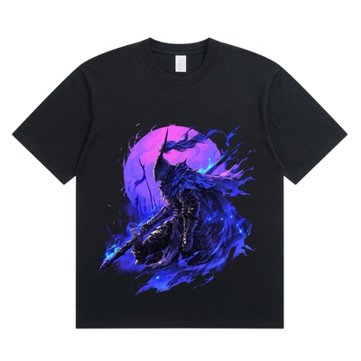 美式复古纯棉摇滚涂鸦宽松T恤