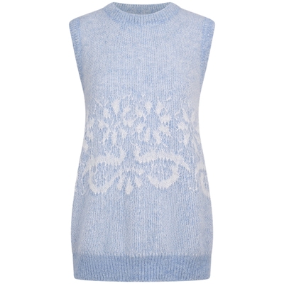 宝姿PORTSPURE女装冬季马海毛圆领无袖柔软亲肤针织背心