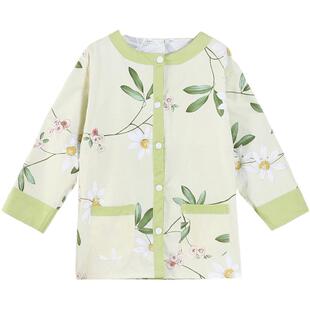 艾灸服纯棉前后开衫女后背开扣病号服袖子开扣带胸垫艾灸专用衣服