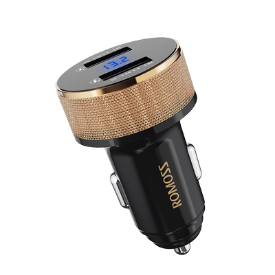 【罗马仕全国包邮】车载充电器USB双接头