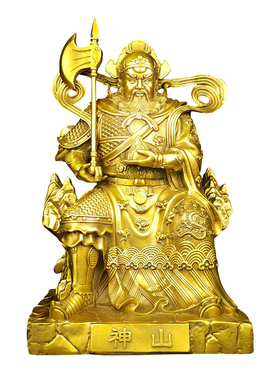 黄铜家居寺庙摆件山神铜像
